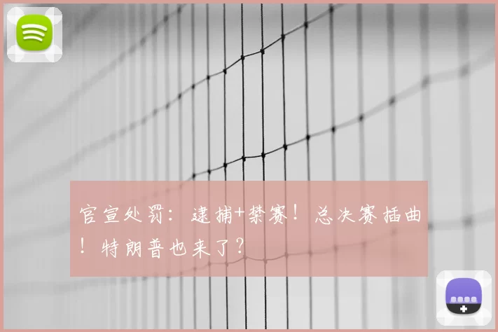 官宣处罚:逮捕+禁赛!总决赛插曲!特朗普也来了?
